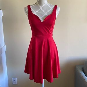 Women's Sleeveless Flared Mini Dress XS Red